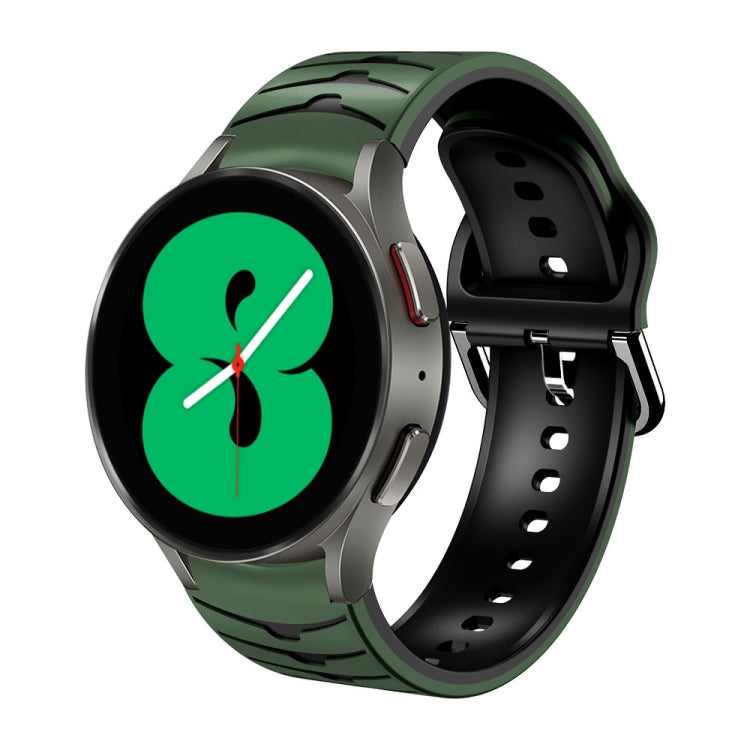 For Samsung Galaxy Watch 4 44mm Curved Texture Silicone Watch Band