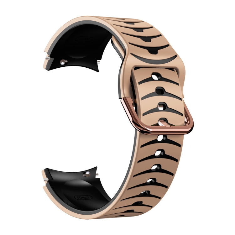For Samsung Galaxy Watch 4 44mm Curved Texture Silicone Watch Band