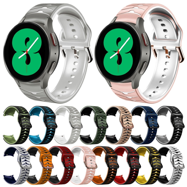 For Samsung Galaxy Watch 4 44mm Curved Texture Silicone Watch Band