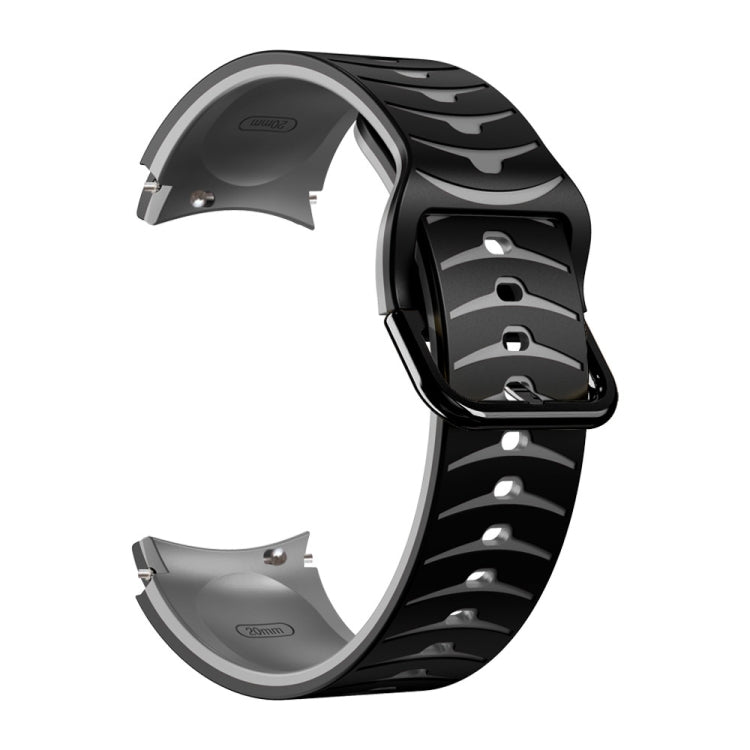 For Samsung Galaxy Watch 4 40mm Curved Texture Silicone Watch Band