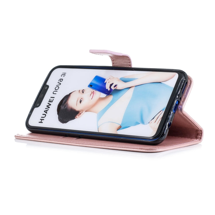 Plum Blossom Pattern Diamond Encrusted Leather Case for HUAWEI Nova3i / P Smart+ , with Holder & Card Slots