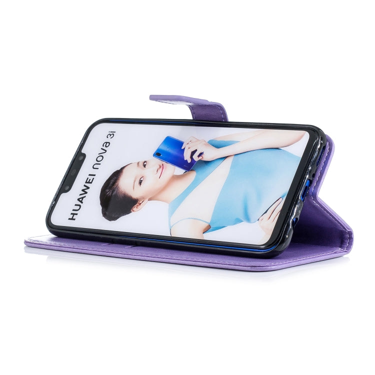 Plum Blossom Pattern Diamond Encrusted Leather Case for HUAWEI Nova3i / P Smart+ , with Holder & Card Slots