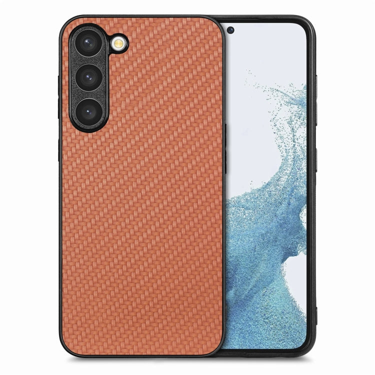For Samsung Galaxy S23+ 5G Carbon Fiber Texture Leather Back Cover Phone Case