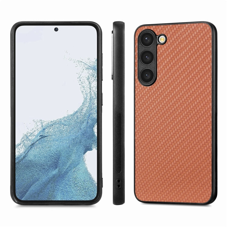 For Samsung Galaxy S23+ 5G Carbon Fiber Texture Leather Back Cover Phone Case