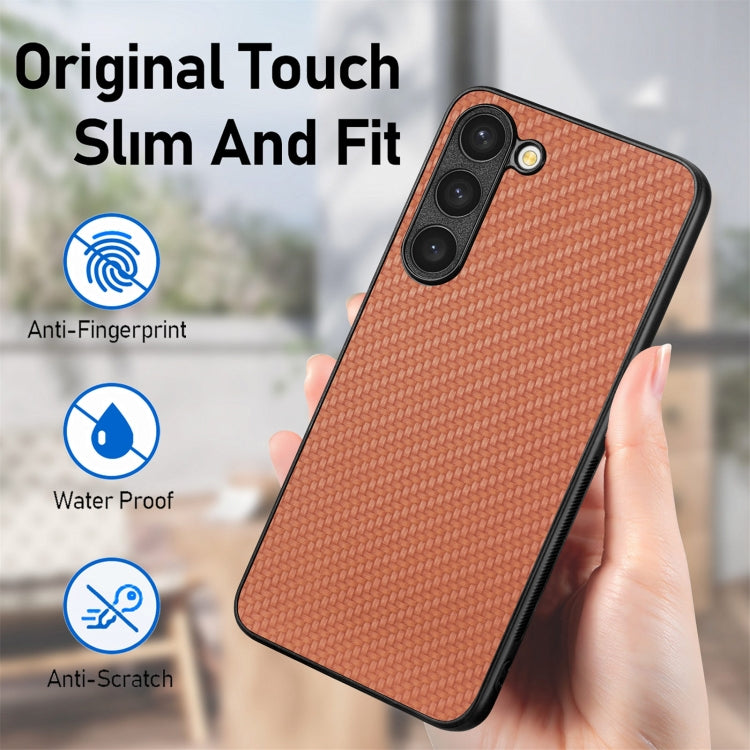 For Samsung Galaxy S23+ 5G Carbon Fiber Texture Leather Back Cover Phone Case