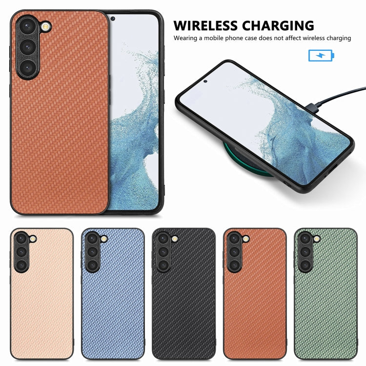 For Samsung Galaxy S23+ 5G Carbon Fiber Texture Leather Back Cover Phone Case