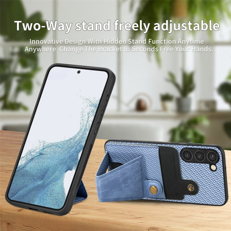 For Samsung Galaxy S23+ 5G Carbon Fiber Wallet Flip Card Holder Phone Case