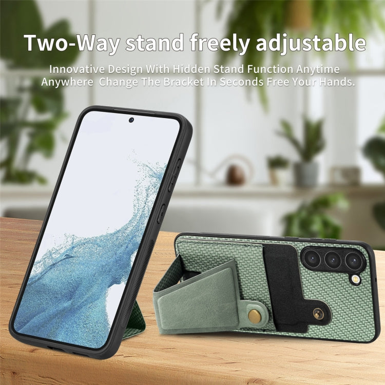 For Samsung Galaxy S23+ 5G Carbon Fiber Wallet Flip Card Holder Phone Case