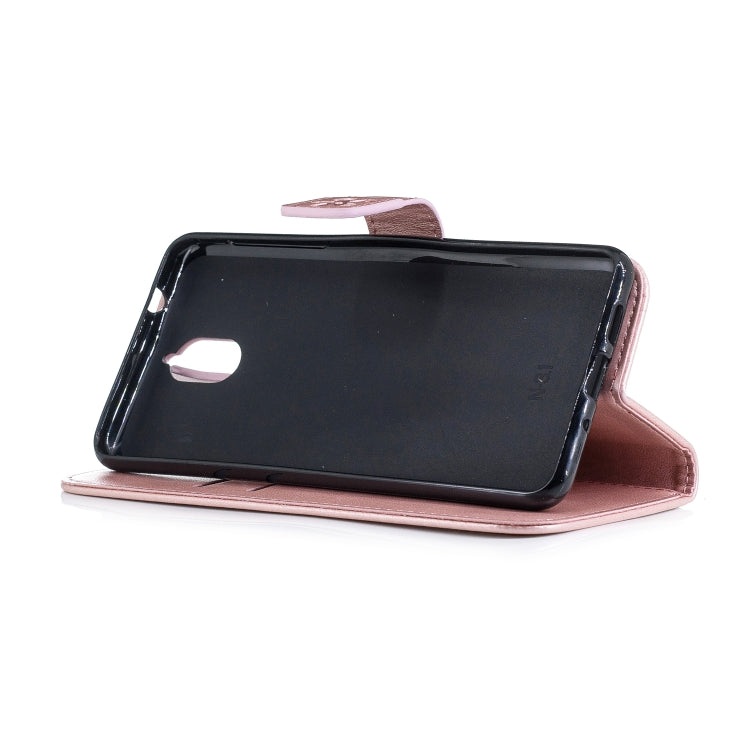 Plum Blossom Pattern Diamond Encrusted Leather Case for Nokia 3.1 , with Holder & Card Slots