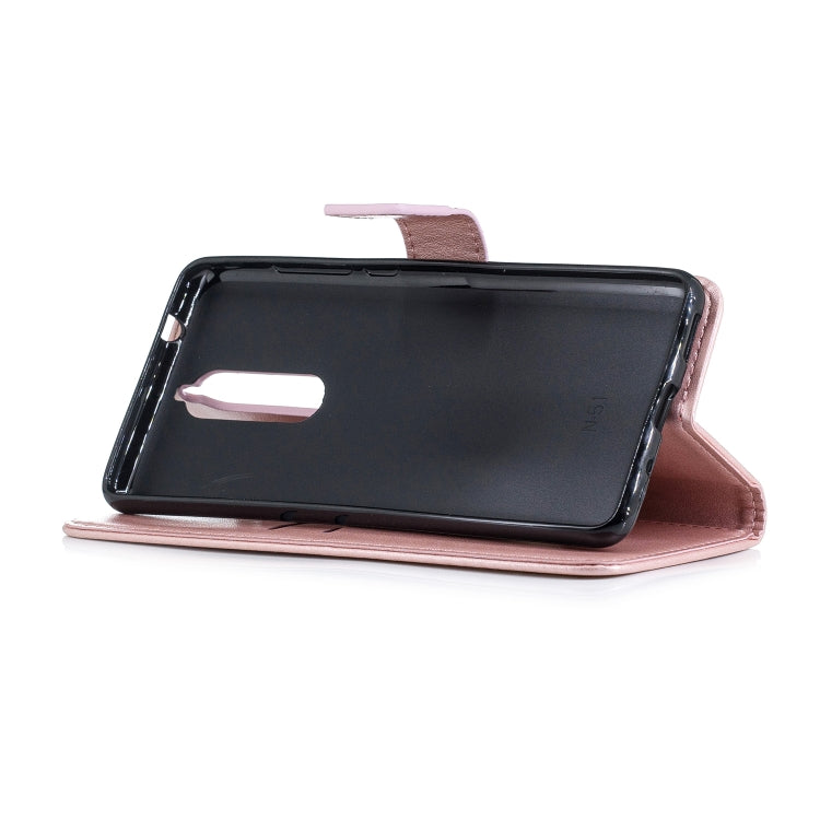 Plum Blossom Pattern Diamond Encrusted Leather Case for Nokia 5.1 ,with Holder & Card Slots