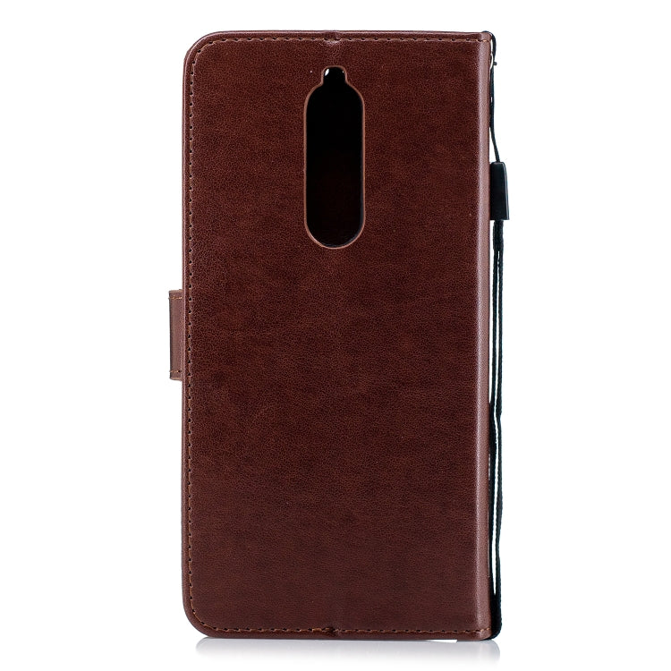 Plum Blossom Pattern Diamond Encrusted Leather Case for Nokia 5.1 ,with Holder & Card Slots