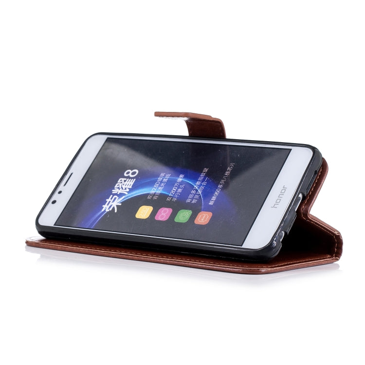 Plum Blossom Pattern Diamond Encrusted Leather Case for Huawei Honor 8 ,with Holder & Card Slots