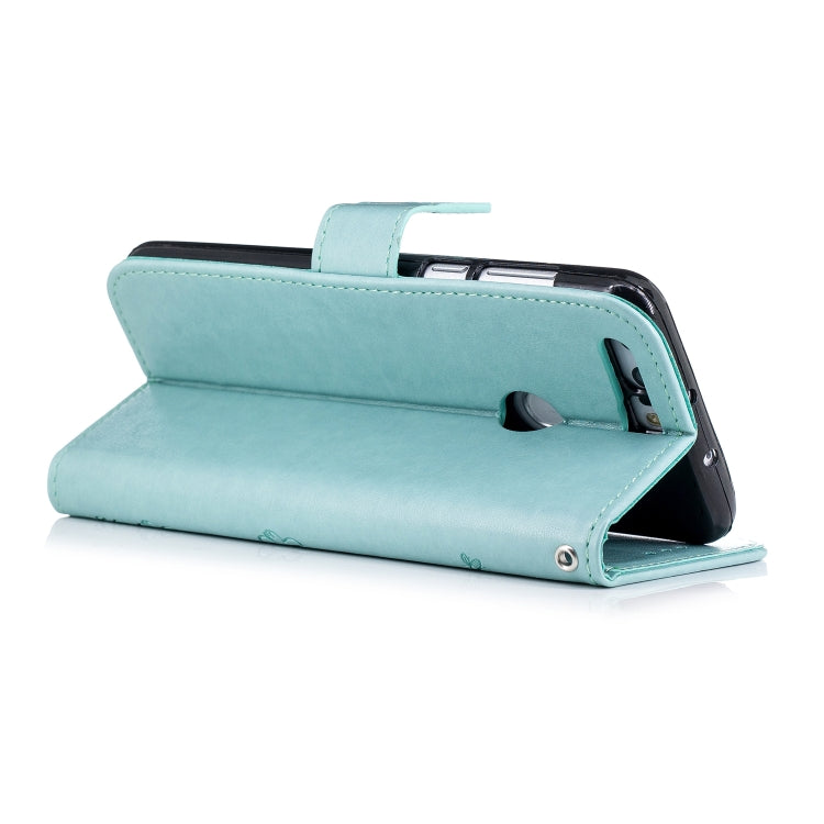 Plum Blossom Pattern Diamond Encrusted Leather Case for Huawei Honor 8 ,with Holder & Card Slots