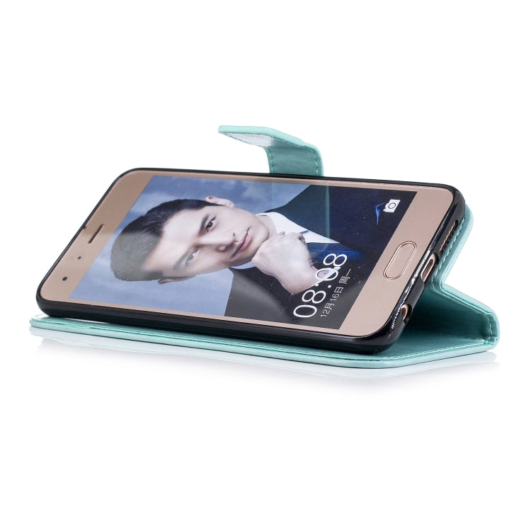 Plum Blossom Pattern Diamond Encrusted Leather Case for Huawei Honor 9 , with Holder & Card Slots