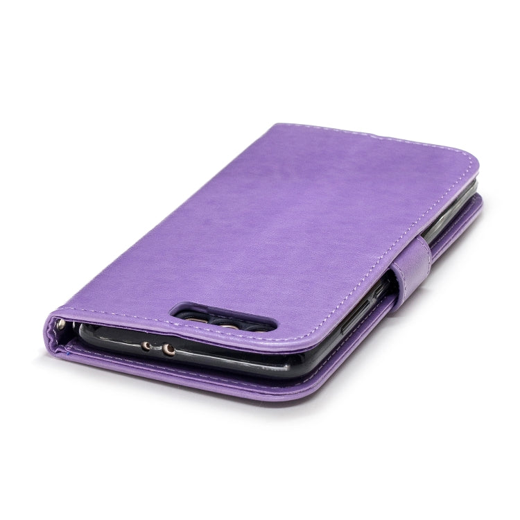 Plum Blossom Pattern Diamond Encrusted Leather Case for Huawei Honor 9 , with Holder & Card Slots