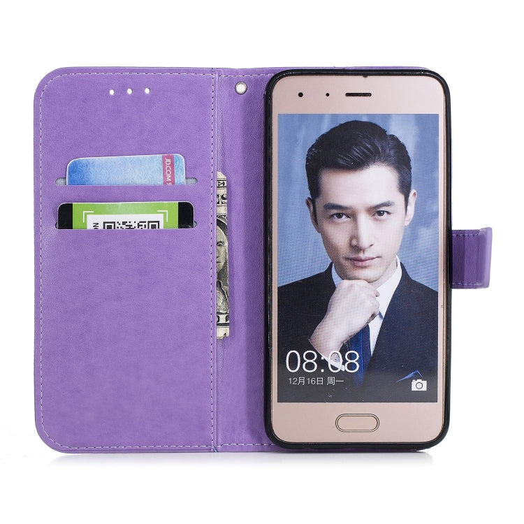 Plum Blossom Pattern Diamond Encrusted Leather Case for Huawei Honor 9 , with Holder & Card Slots