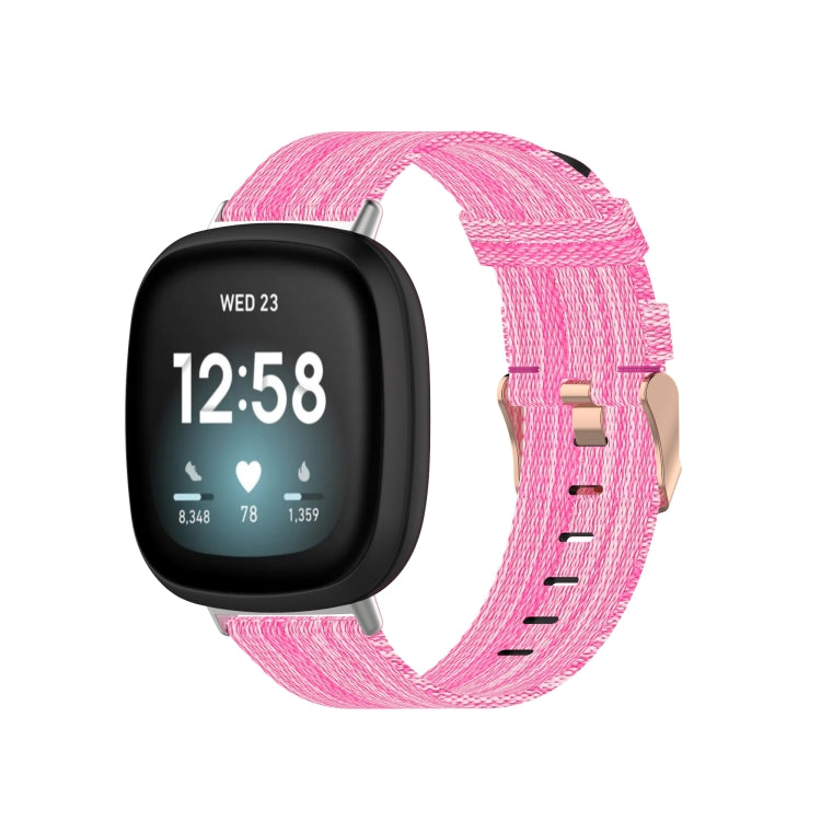 For Fitbit Versa 3 Nylon Weave Canvas Watch Band