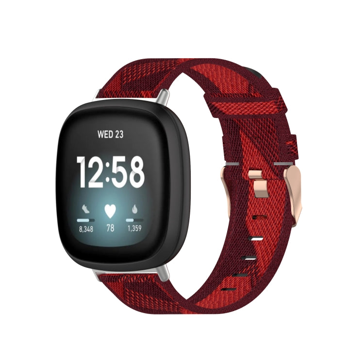 For Fitbit Versa 3 Nylon Weave Canvas Watch Band
