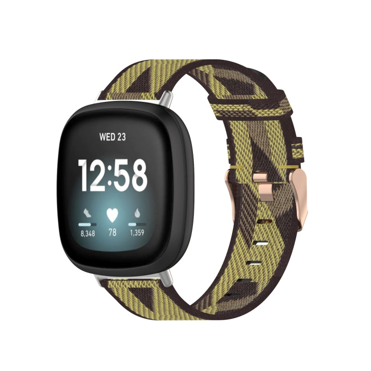 For Fitbit Versa 3 Nylon Weave Canvas Watch Band