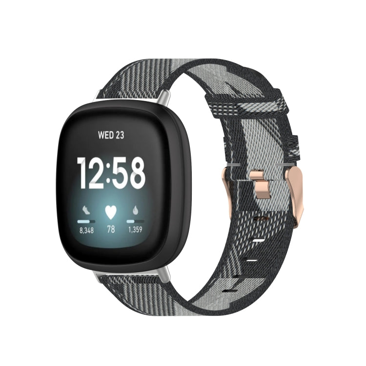 For Fitbit Versa 3 Nylon Weave Canvas Watch Band