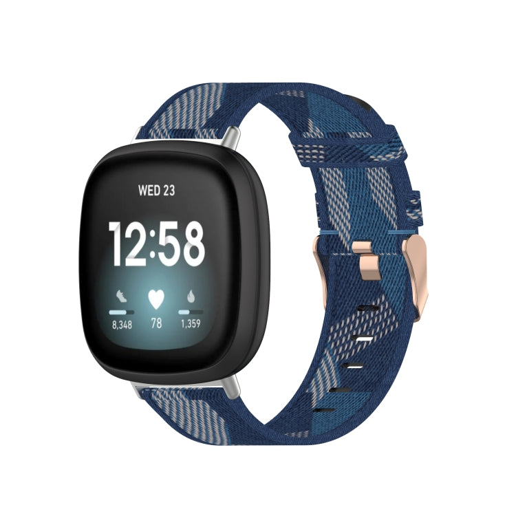 For Fitbit Versa 3 Nylon Weave Canvas Watch Band
