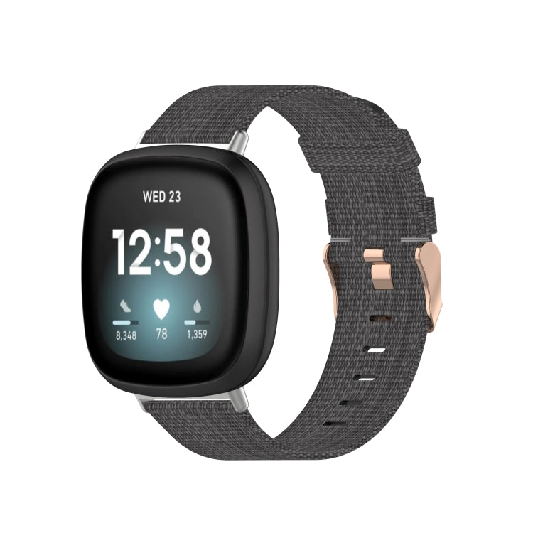 For Fitbit Versa 3 Nylon Weave Canvas Watch Band