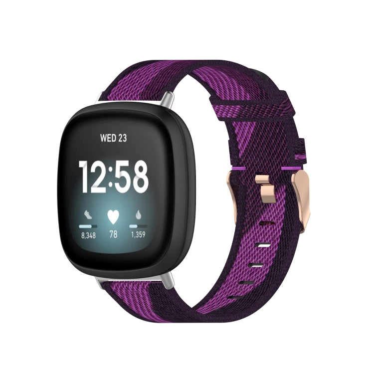 For Fitbit Versa 3 Nylon Weave Canvas Watch Band