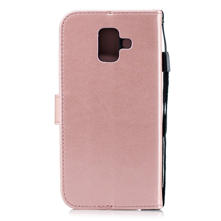 Plum Blossom Pattern Diamond Encrusted Leather Case for Galaxy A6 ,with Holder & Card Slots