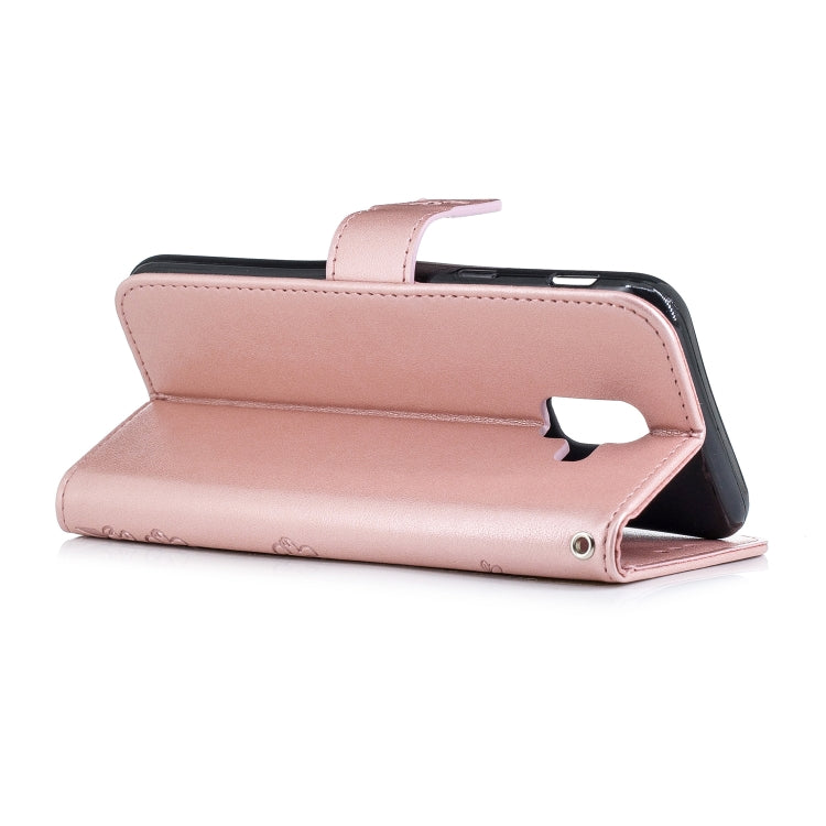 Plum Blossom Pattern Diamond Encrusted Leather Case for Galaxy A6 ,with Holder & Card Slots