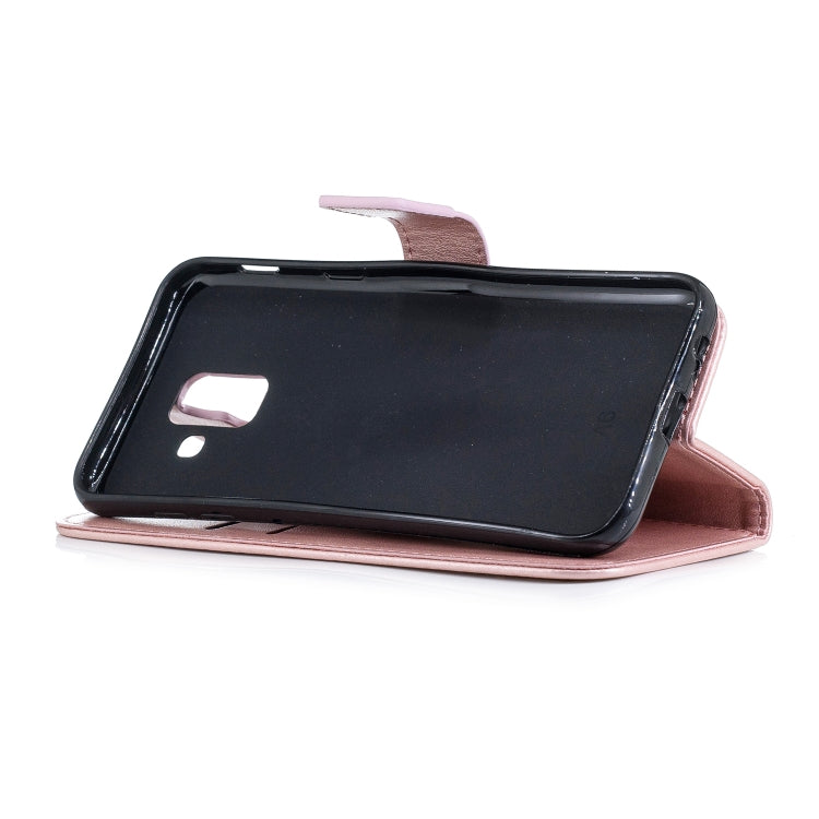 Plum Blossom Pattern Diamond Encrusted Leather Case for Galaxy A6 ,with Holder & Card Slots
