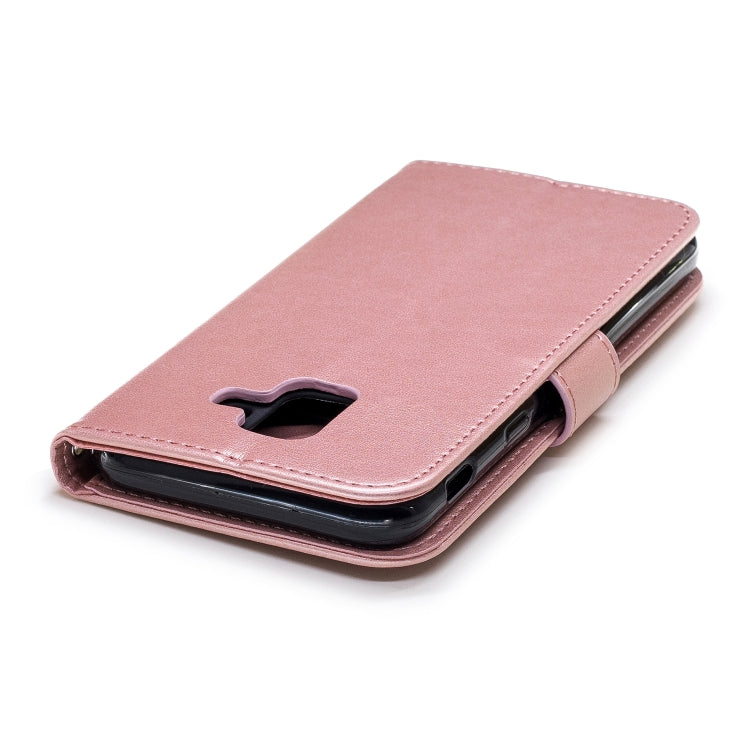 Plum Blossom Pattern Diamond Encrusted Leather Case for Galaxy A6 ,with Holder & Card Slots