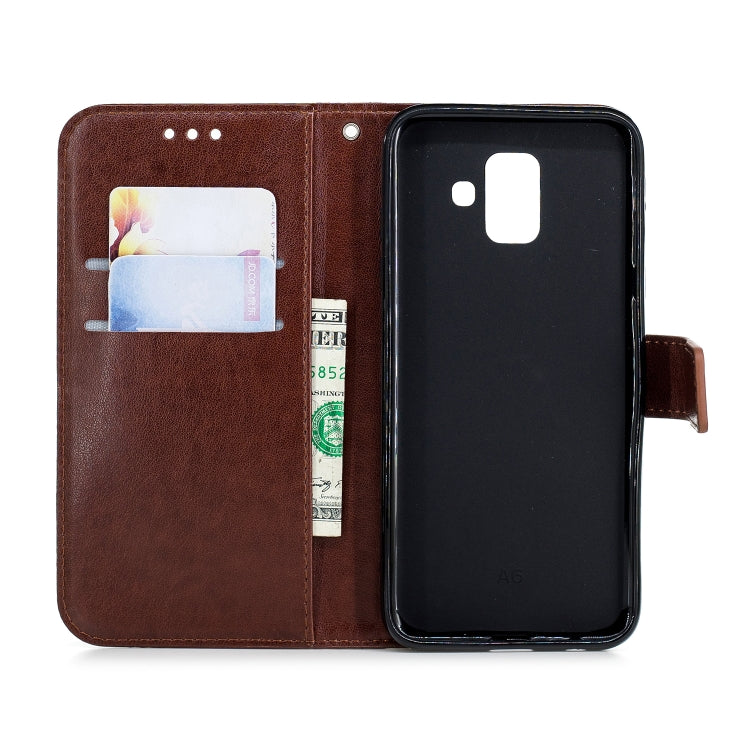 Plum Blossom Pattern Diamond Encrusted Leather Case for Galaxy A6 ,with Holder & Card Slots