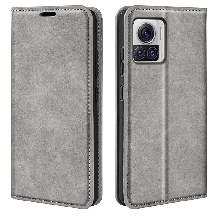 For Motorola Moto X30 Pro Retro-skin Magnetic Suction Leather Phone Case