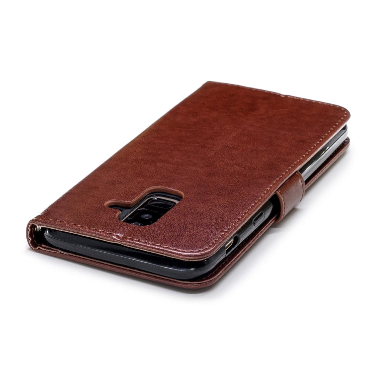Plum Blossom Pattern Diamond Encrusted Leather Case for Galaxy A6+ (2018) ,with Holder & Card Slots