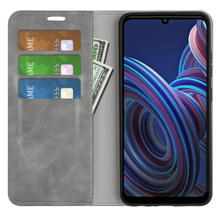 For ZTE Blade A72 5G Retro-skin  Magnetic Suction Leather Phone Case