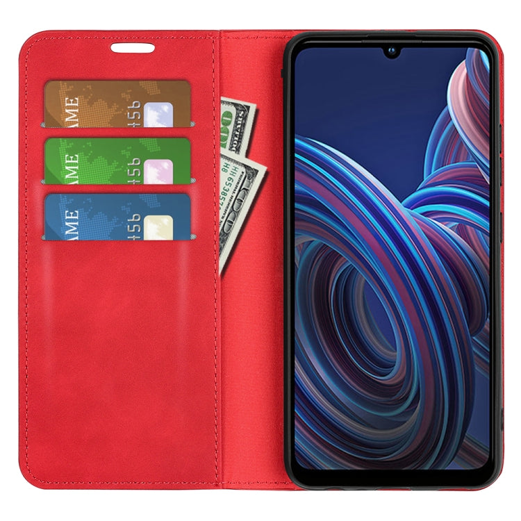 For ZTE Blade A72 5G Retro-skin  Magnetic Suction Leather Phone Case