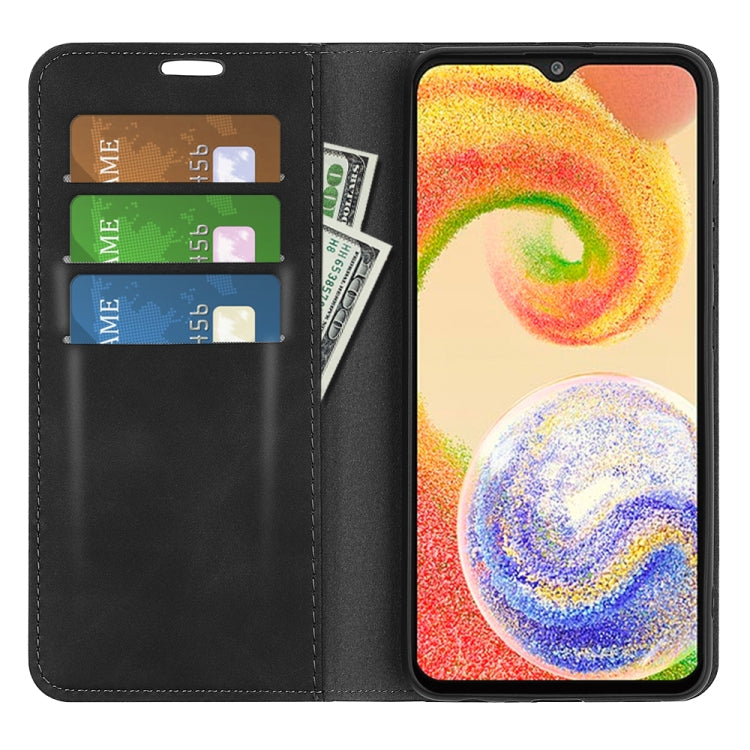For Samsung Galaxy A04 Retro-skin Magnetic Suction Leather Phone Case
