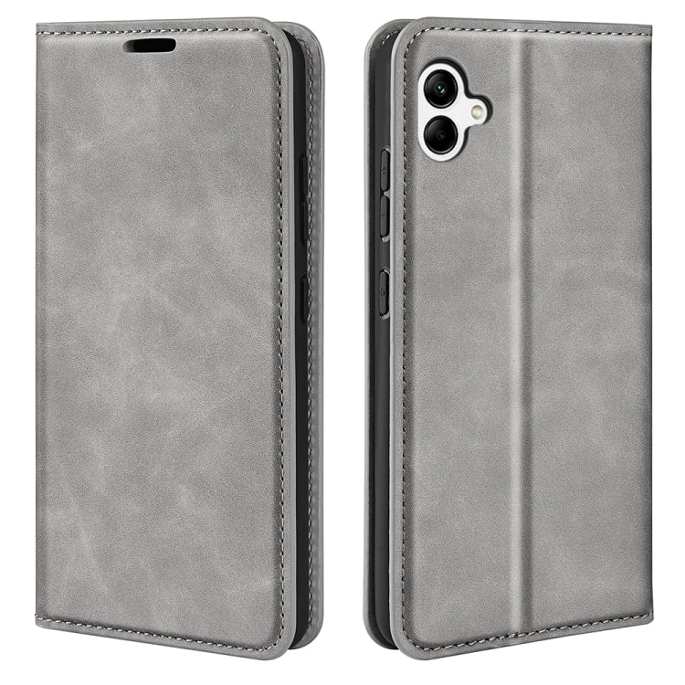 For Samsung Galaxy A04 Retro-skin Magnetic Suction Leather Phone Case