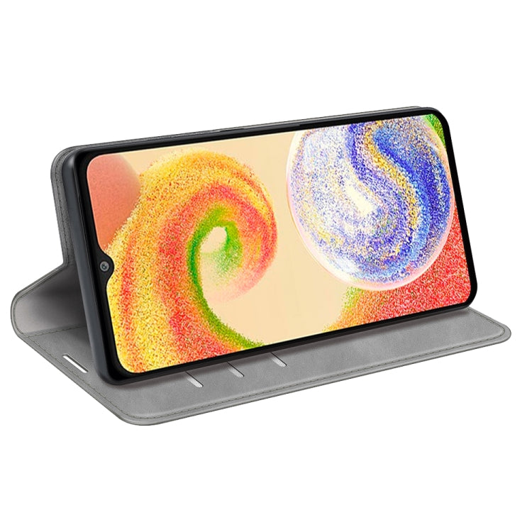 For Samsung Galaxy A04 Retro-skin Magnetic Suction Leather Phone Case