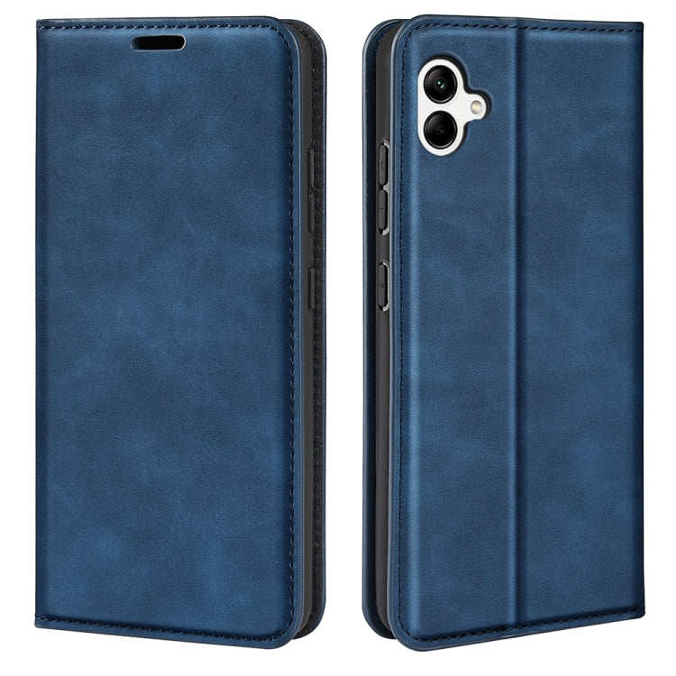 For Samsung Galaxy A04 Retro-skin Magnetic Suction Leather Phone Case