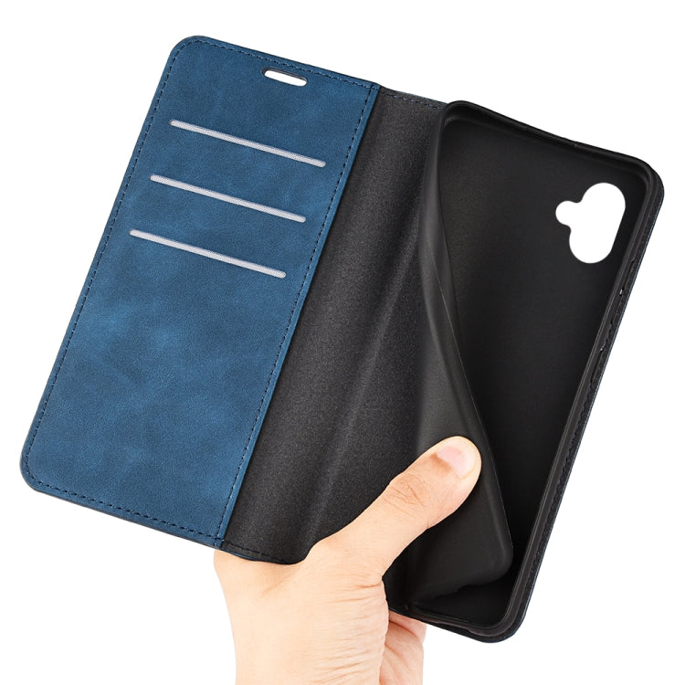 For Samsung Galaxy A04 Retro-skin Magnetic Suction Leather Phone Case