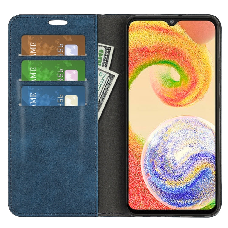 For Samsung Galaxy A04 Retro-skin Magnetic Suction Leather Phone Case