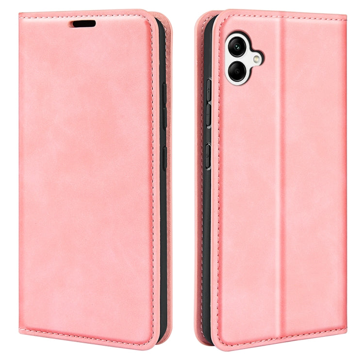 For Samsung Galaxy A04 Retro-skin Magnetic Suction Leather Phone Case