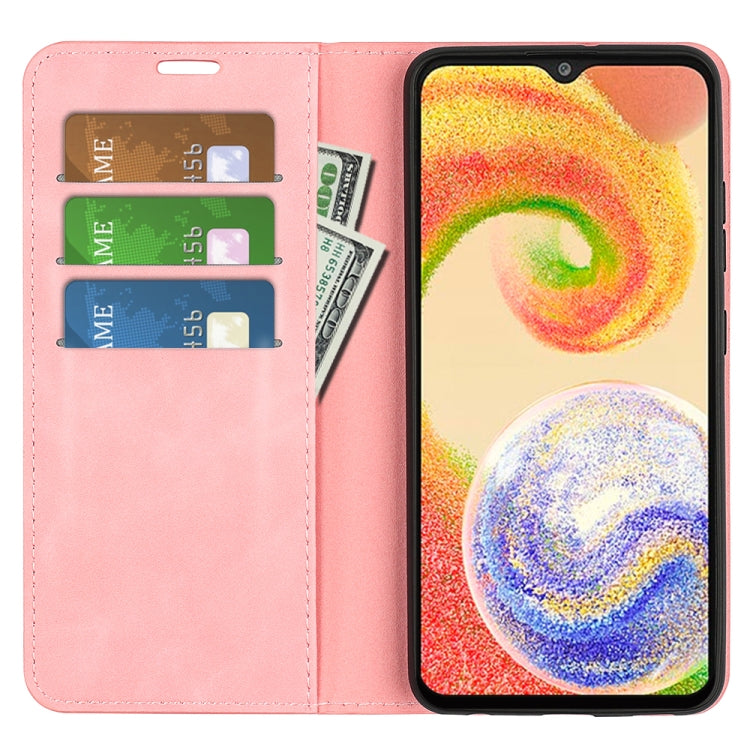 For Samsung Galaxy A04 Retro-skin Magnetic Suction Leather Phone Case
