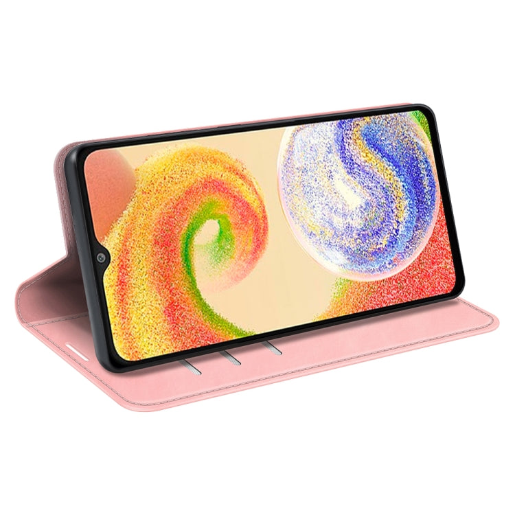 For Samsung Galaxy A04 Retro-skin Magnetic Suction Leather Phone Case