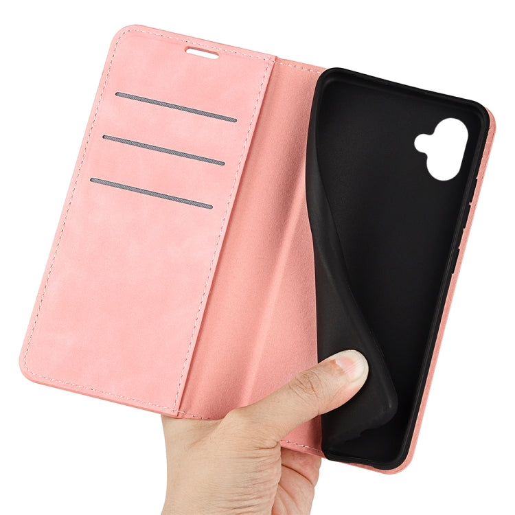 For Samsung Galaxy A04 Retro-skin Magnetic Suction Leather Phone Case