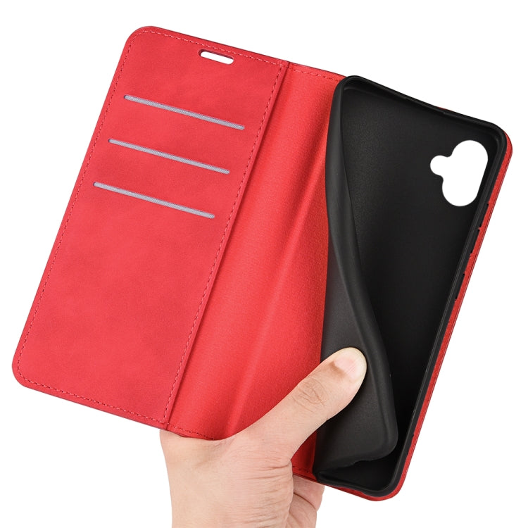For Samsung Galaxy A04 Retro-skin Magnetic Suction Leather Phone Case