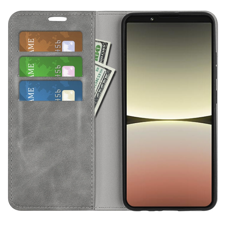 For Sony Xperia 5 IV Retro-skin Magnetic Suction Leather Phone Case