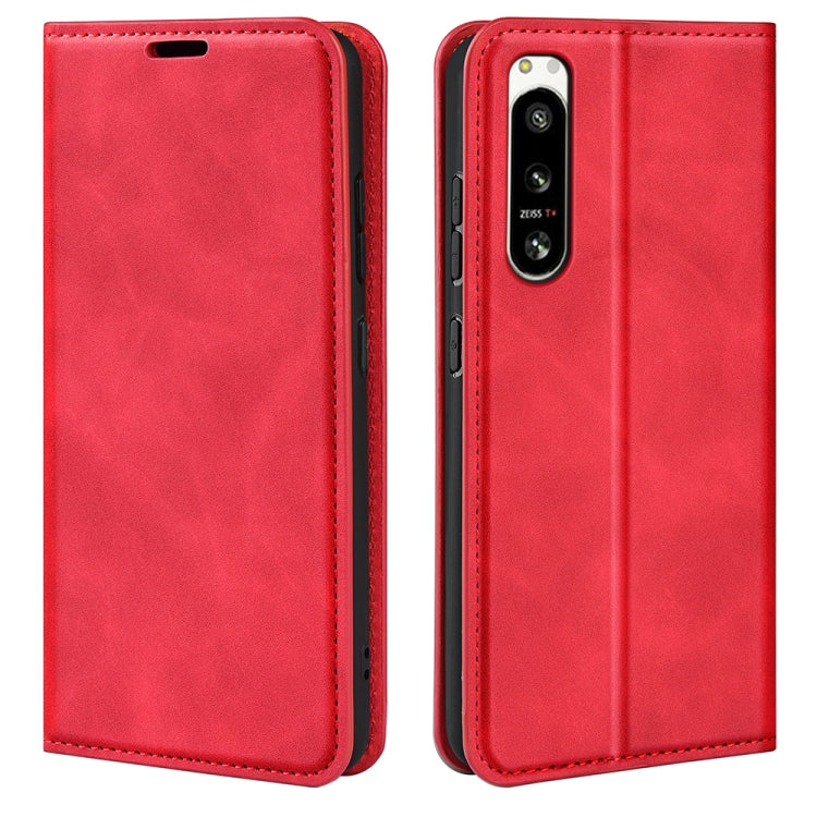 For Sony Xperia 5 IV Retro-skin Magnetic Suction Leather Phone Case