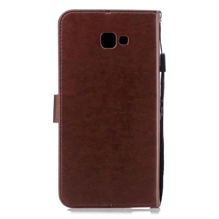 Plum Blossom Pattern Diamond Encrusted Leather Case for Galaxy J4+ & J4 Prime ,with Holder & Card Slots